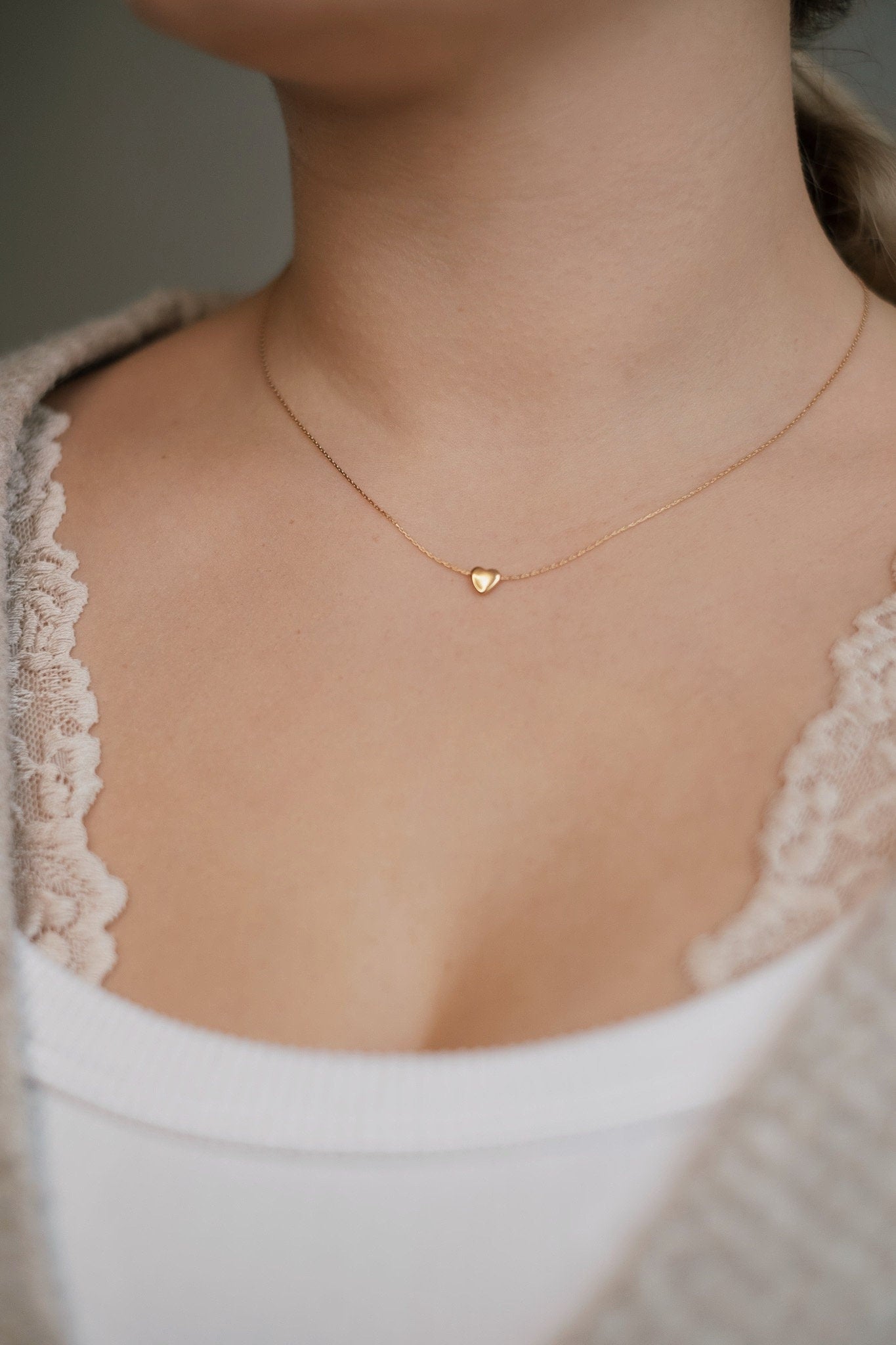 Feine Herz Kette Gold • 14k Gold Filled • ESME