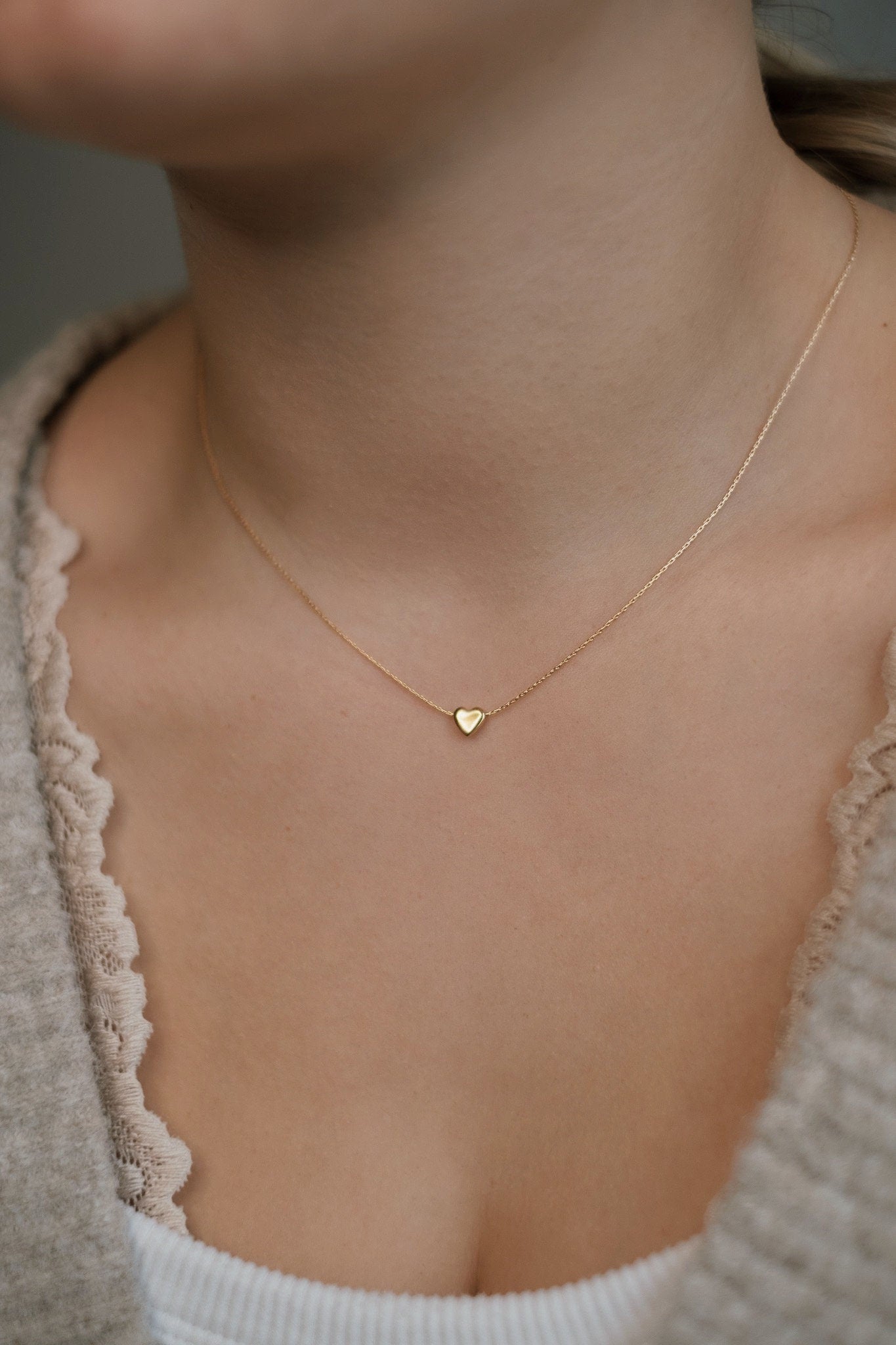 Feine Herz Kette Gold • 14k Gold Filled • ESME