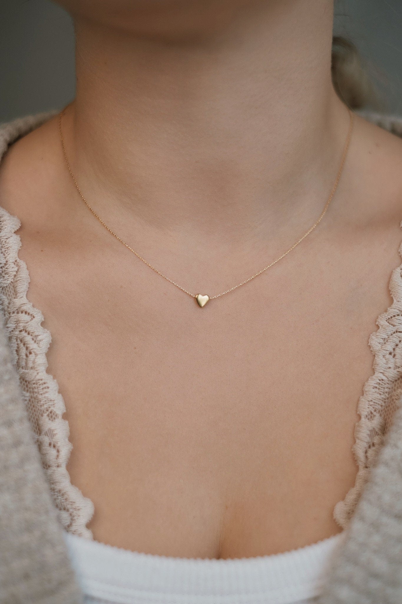 Feine Herz Kette Gold • 14k Gold Filled • ESME